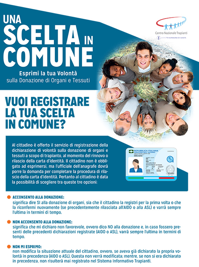 donazione organi scelta in comune